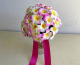 Round Bouquet - Pink & White Frangipani - Tiz