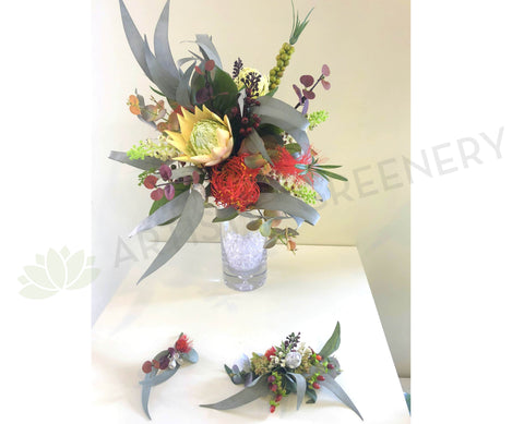 Round Bouquet - Native Flowers & Haircomb / Hairpiece (Japanese Theme) - Tomoyo Y