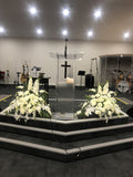 WACCC Church (Caversham) - Custom-made Silk Floral Arrangements for Podium | ARTISTIC GREENERY