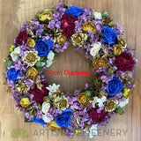 Brisbane Lions Football Club Themed Floral Wreath 30cm / 40cm / 50cm (WRE005)