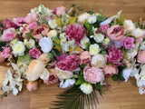 Pink Casket Spray / Memorial Silk Flowers 70cm /100cm / 140cm Long - SYM0040 | ARTISTIC GREENERY