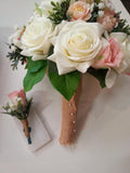 Round Bouquet - Peach & White - Rachel